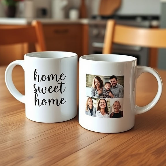 photo mugs with text