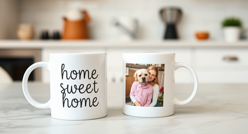 photo mugs with text