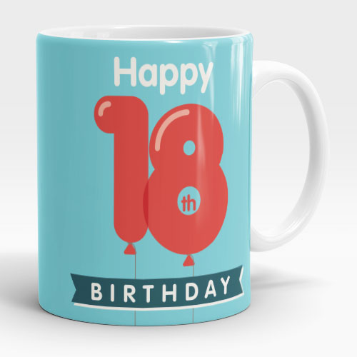 18th birthday balloons mug