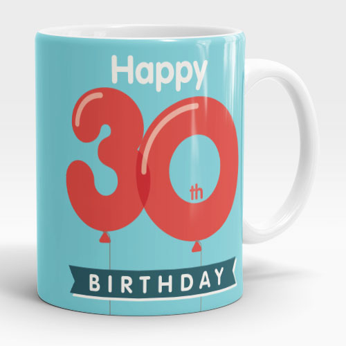 30th birthday balloons mug