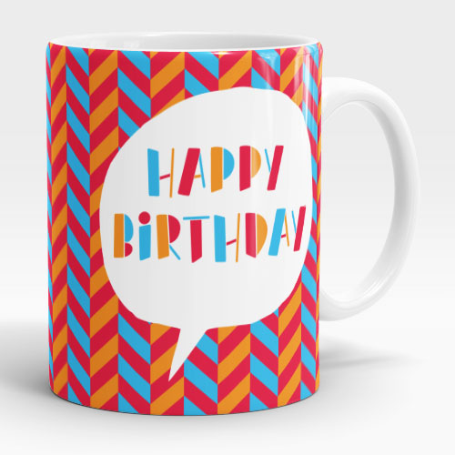 chevron happy birthday mug