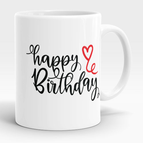 heart happy birthday mug