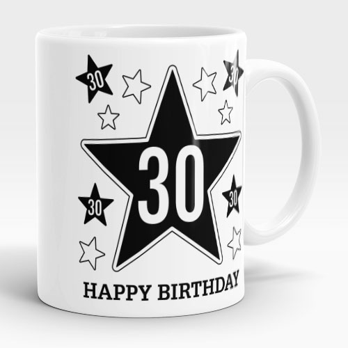 30th birthday gift mug stars design