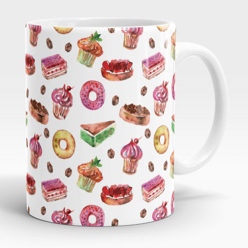 cakes and donuts mug