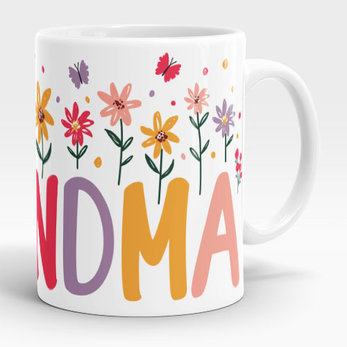 pretty flowers mug for grandma