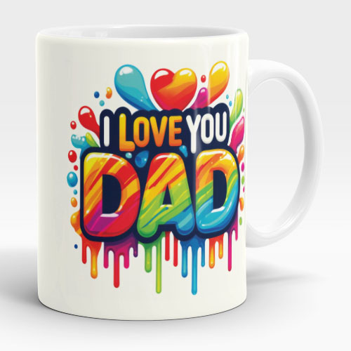 dripping paint i love you dad mug