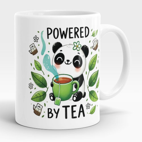 powered by tea panda mug